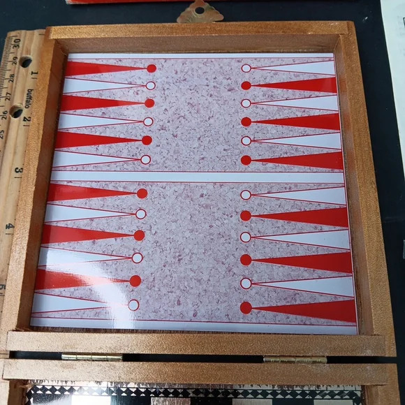 Vtg Magnetic Backgammon Chess Checkers Set Boxed Complete Travel Camping Game - Picture 5 of 16